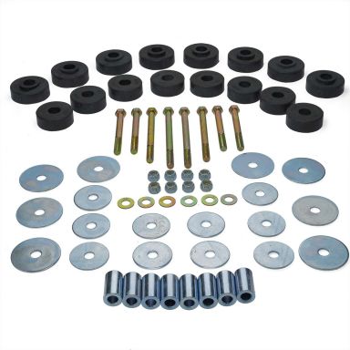 Rubber Body Mount Bushings Set with Hardware, 66-77 Ford Bronco